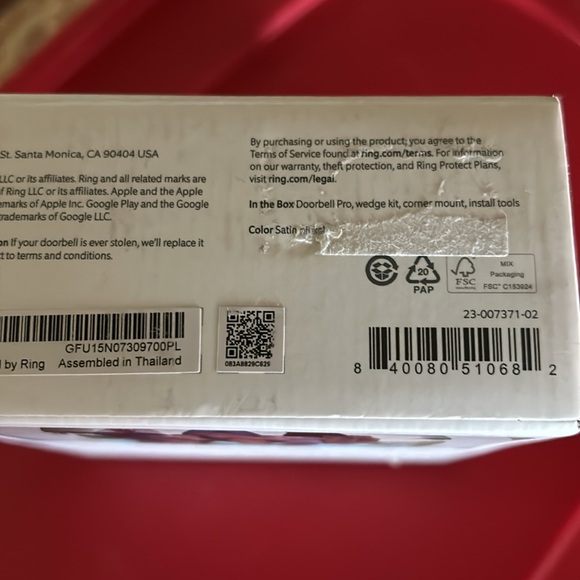 New Ring - Ring 1080p HD Smart Doorbell Motion Zones Two-Way  Silver - Picture 12 of 12